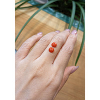 1.62&nbsp;Ct.Tw.Total Carat Weight Cabochon Coral Pair from Italy Life Style