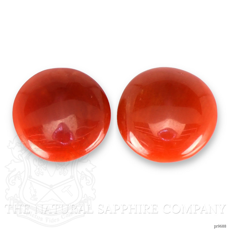 1.34 Ct.Tw. Cabochon Coral Pair from Italy