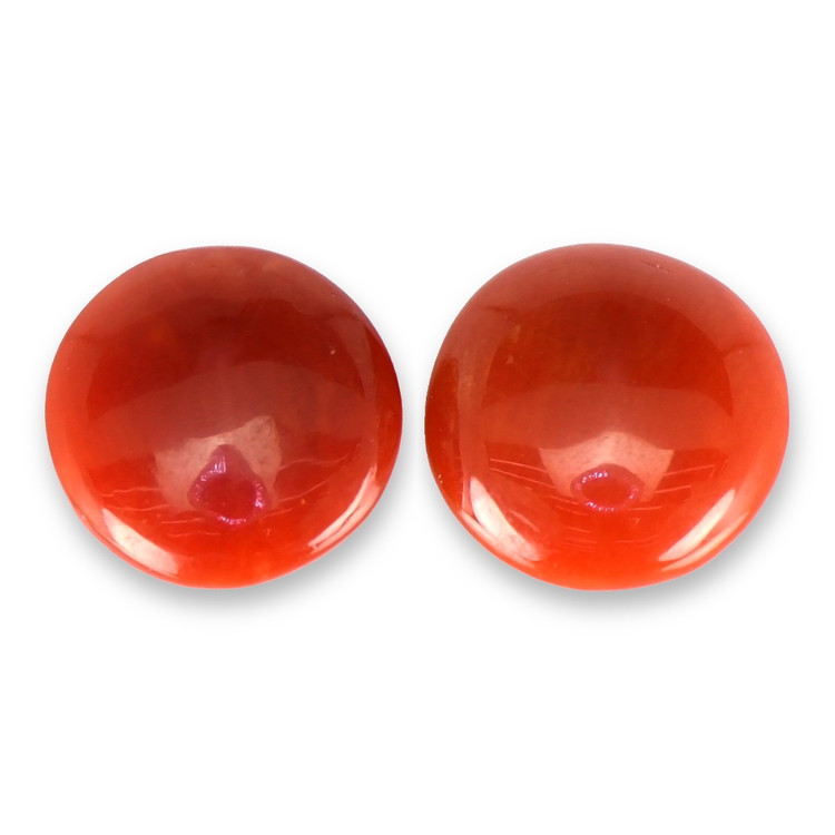 1.34 Ct.Tw. Cabochon Coral Pair from Italy