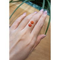 1.34&nbsp;Ct.Tw.Total Carat Weight Cabochon Coral Pair from Italy Life Style