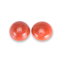 4.49 Ct.Tw.Total Carat Weight Cabochon Coral Pair from Italy Video