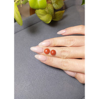 4.49 Ct.Tw.Total Carat Weight Cabochon Coral Pair from Italy Life Style