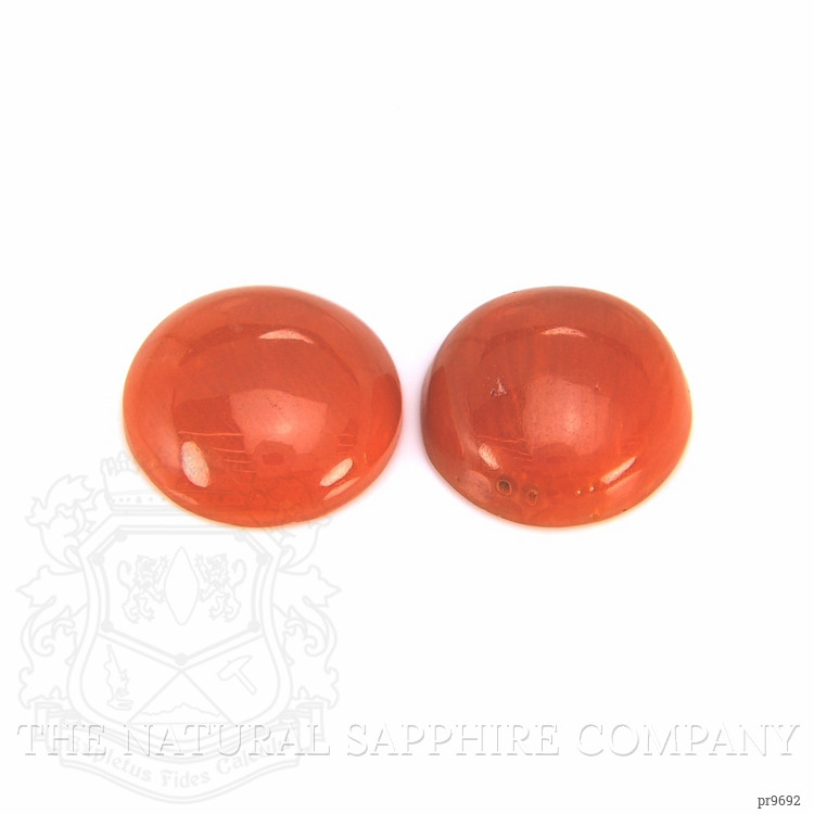 4.96 Ct.Tw. Cabochon Coral Pair from Italy
