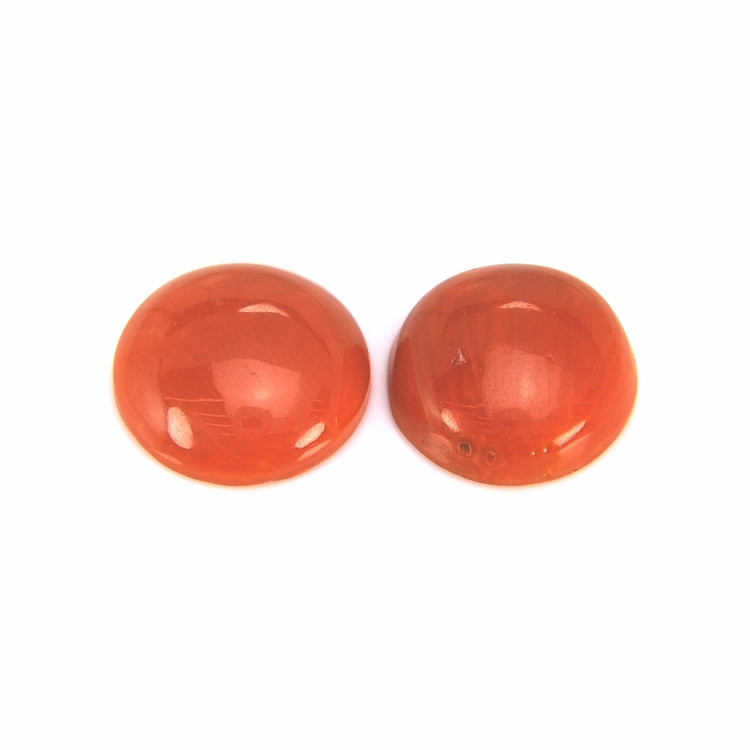 4.96 Ct.Tw. Cabochon Coral Pair from Italy