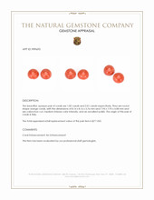 3.83&nbsp;Ct.Tw.Total Carat Weight Cabochon Coral Pair from Italy Appraisal