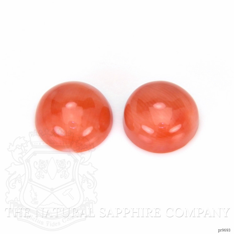 3.83 Ct.Tw. Cabochon Coral Pair from Italy