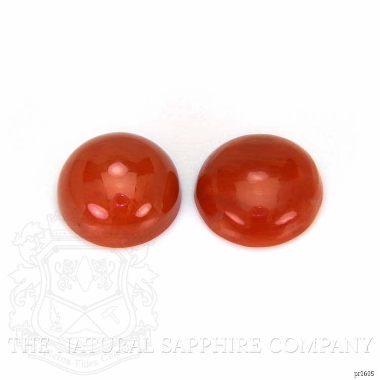 3.15 Ct.Tw. Cabochon Coral Pair from Italy