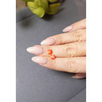 1.07 Ct.Tw.Total Carat Weight Cabochon Coral Pair from Italy Life Style