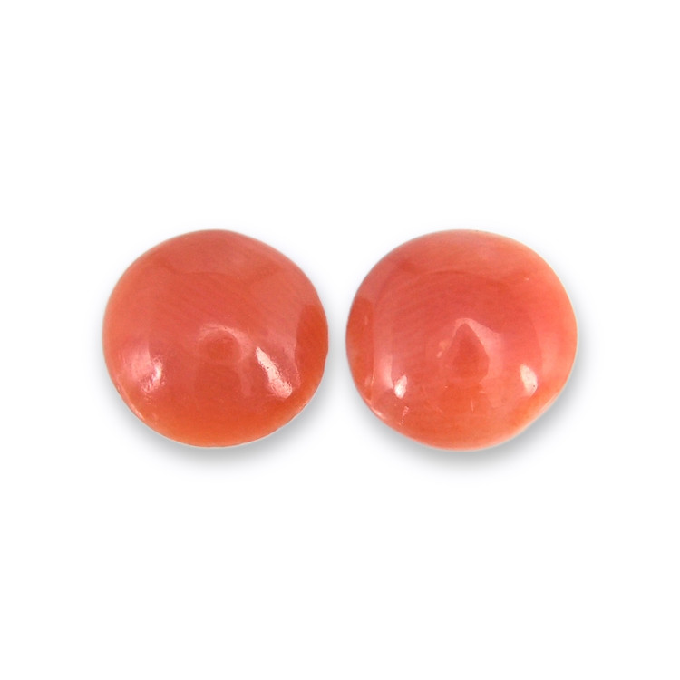 1.62 Ct.Tw. Cabochon Coral Pair from Italy