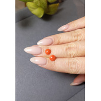 1.62 Ct.Tw.Total Carat Weight Cabochon Coral Pair from Italy Life Style