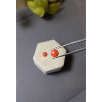 1.62 Ct.Tw.Total Carat Weight Cabochon Coral Pair from Italy Life Style
