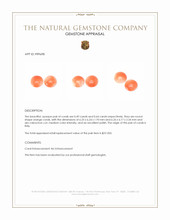 1.13 Ct.Tw.Total Carat Weight Cabochon Coral Pair from Italy Appraisal