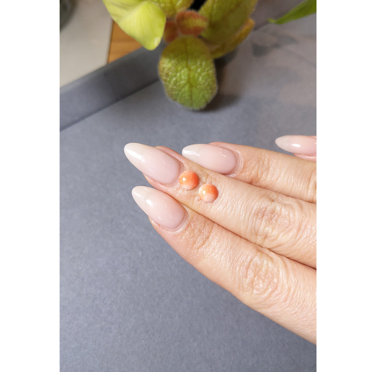 1.13 Ct.Tw. Cabochon Coral Pair from Italy