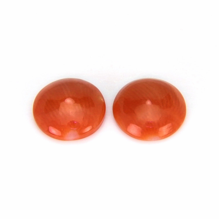 1.16 Ct.Tw. Cabochon Coral Pair from Italy