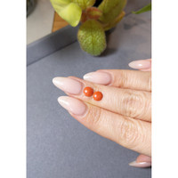 1.16 Ct.Tw.Total Carat Weight Cabochon Coral Pair from Italy Life Style