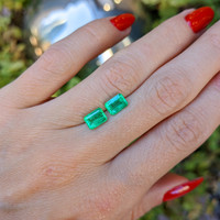 2.01 Ct.Tw.Total Carat Weight Emerald Pair from Afghanistan Life Style