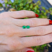 0.73 Ct.Tw.Total Carat Weight Emerald Pair from Afghanistan Life Style