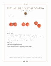 0.57 Ct.Tw.Total Carat Weight Cabochon Coral Pair from Italy Appraisal