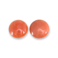 0.57 Ct.Tw.Total Carat Weight Cabochon Coral Pair from Italy Video