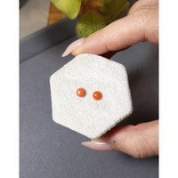 0.57&nbsp;Ct.Tw.Total Carat Weight Cabochon Coral Pair from Italy Life Style