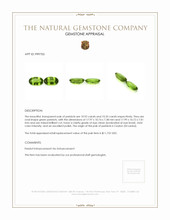 21.27 Ct.Tw.Total Carat Weight Peridot Pair from Ceylon (Sri Lanka) Appraisal