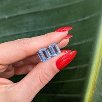 7.79 Ct.Tw.Total Carat Weight Aquamarine Pair from Mozambique Life Style