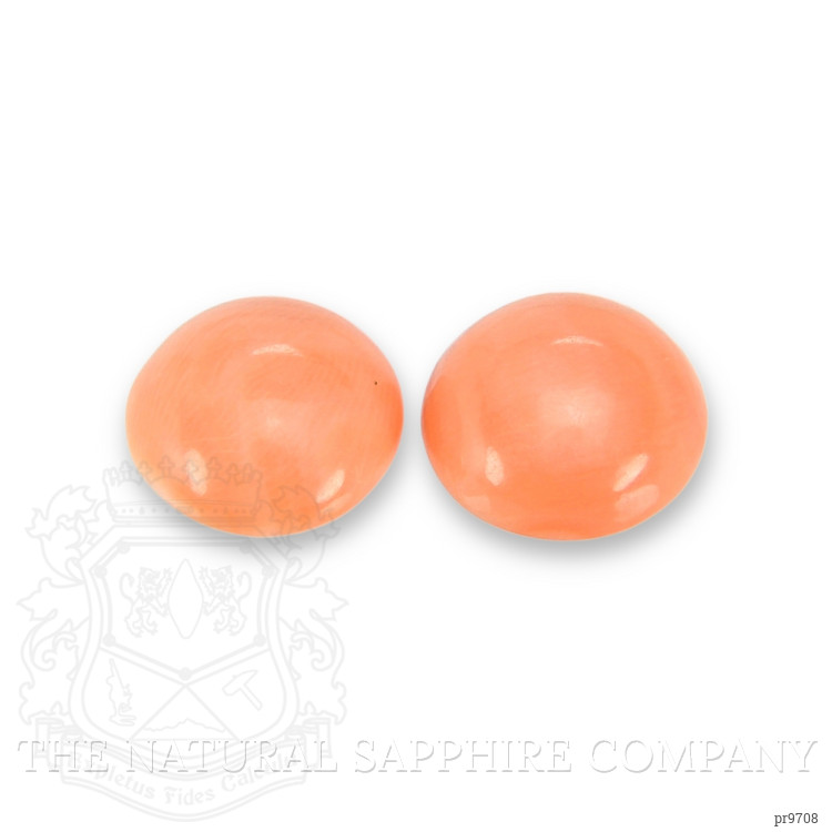 4.54 Ct.Tw. Cabochon Coral Pair from Italy