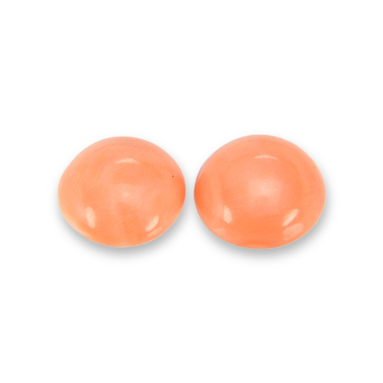 4.54 Ct.Tw. Cabochon Coral Pair from Italy
