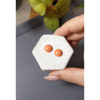 4.54 Ct.Tw.Total Carat Weight Cabochon Coral Pair from Italy Life Style