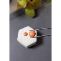 4.54 Ct.Tw.Total Carat Weight Cabochon Coral Pair from Italy Life Style