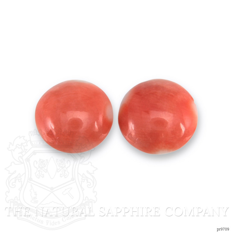 3.30 Ct.Tw. Cabochon Coral Pair from Italy