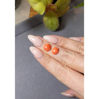 3.30 Ct.Tw.Total Carat Weight Cabochon Coral Pair from Italy Life Style