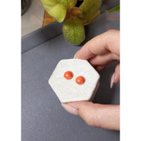 3.30 Ct.Tw.Total Carat Weight Cabochon Coral Pair from Italy Life Style