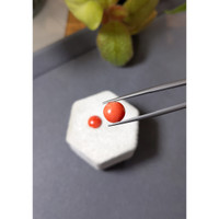 3.30&nbsp;Ct.Tw.Total Carat Weight Cabochon Coral Pair from Italy Life Style