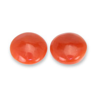 0.34 Ct.Tw.Total Carat Weight Cabochon Coral Pair from Italy Video