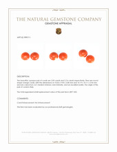 4.85 Ct.Tw.Total Carat Weight Cabochon Coral Pair from Italy Appraisal