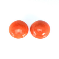 4.85 Ct.Tw.Total Carat Weight Cabochon Coral Pair from Italy Video