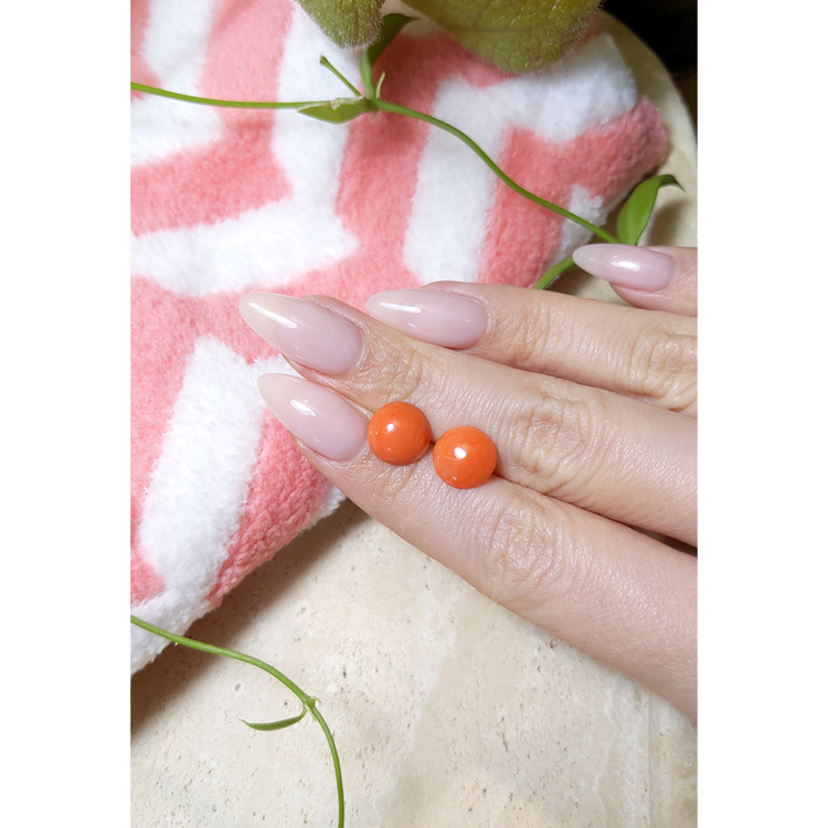 4.85 Ct.Tw. Cabochon Coral Pair from Italy