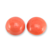 3.95&nbsp;Ct.Tw.Total Carat Weight Cabochon Coral Pair from Italy Video