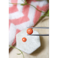 3.95&nbsp;Ct.Tw.Total Carat Weight Cabochon Coral Pair from Italy Life Style