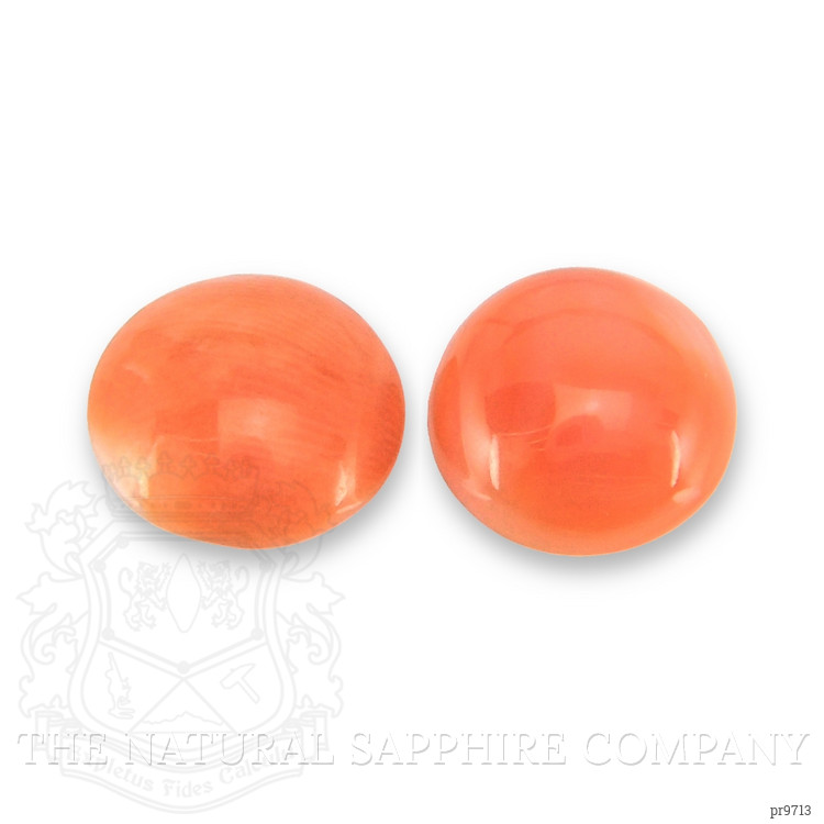 2.30 Ct.Tw. Cabochon Coral Pair from Italy