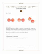 2.94&nbsp;Ct.Tw.Total Carat Weight Cabochon Coral Pair from Italy Appraisal