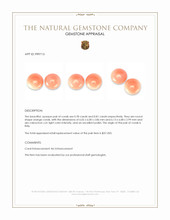 1.59&nbsp;Ct.Tw.Total Carat Weight Cabochon Coral Pair from Italy Appraisal