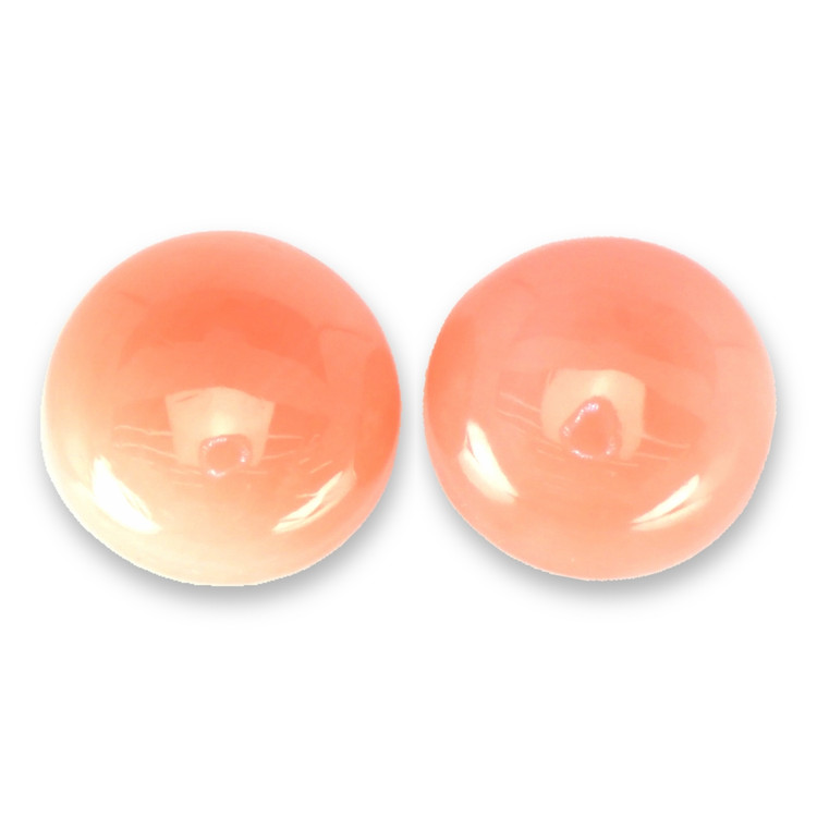 1.59 Ct.Tw. Cabochon Coral Pair from Italy