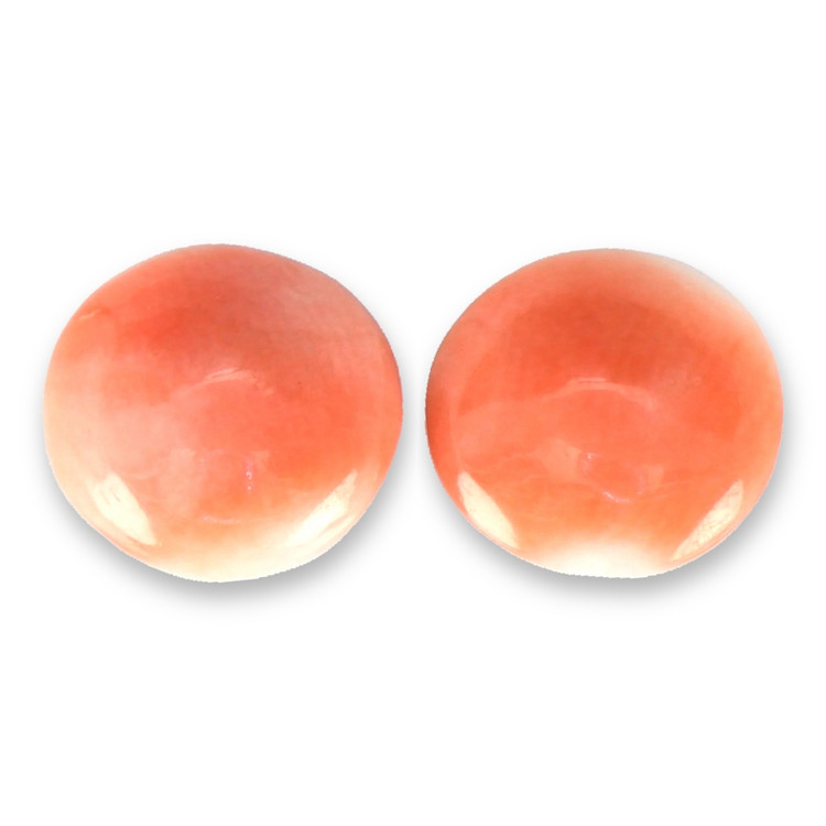 0.93 Ct.Tw. Cabochon Coral Pair from Italy