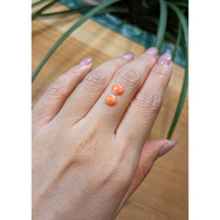 0.93&nbsp;Ct.Tw.Total Carat Weight Cabochon Coral Pair from Italy Life Style