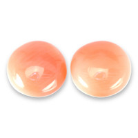 2.40 Ct.Tw.Total Carat Weight Cabochon Coral Pair from Italy Video