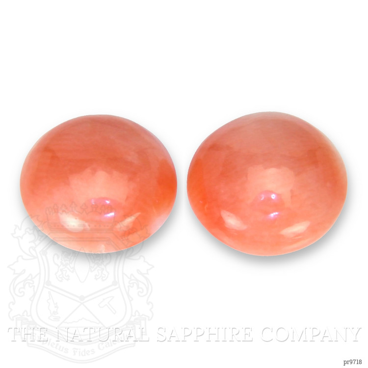 1.73 Ct.Tw. Cabochon Coral Pair from Italy