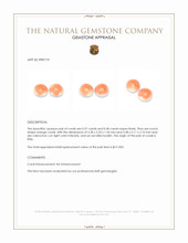 0.77 Ct.Tw.Total Carat Weight Cabochon Coral Pair from Italy Appraisal