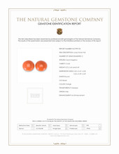 0.91 Ct.Tw.Total Carat Weight Orange Cabochon Coral Pair from Italy Scan Report